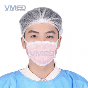 Одноразовая маска для лица из нетканого материала розового цвета с завязками SPP